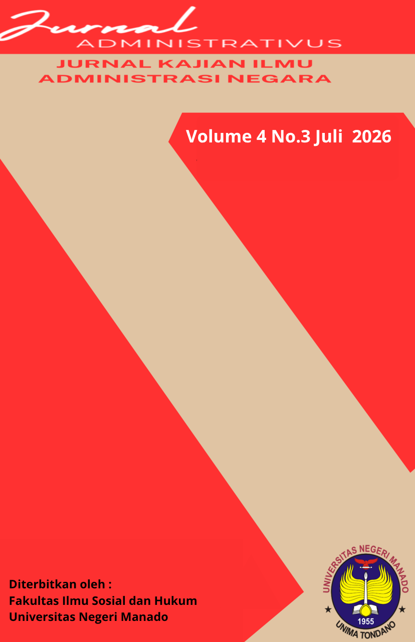 					Lihat Vol 4 No 3 (2026): Jurnal Administrativus : Jurnal Kajian Administrasi Negara
				